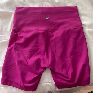 Pink Lululemon biker shorts